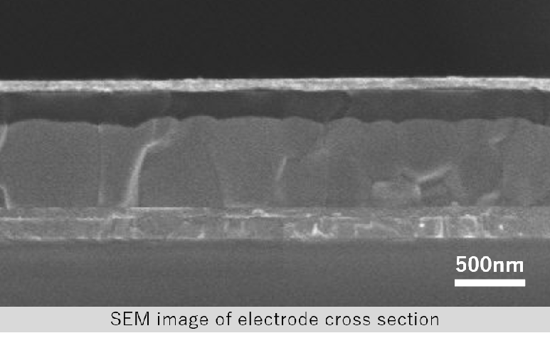 SEM image of electronde cross section